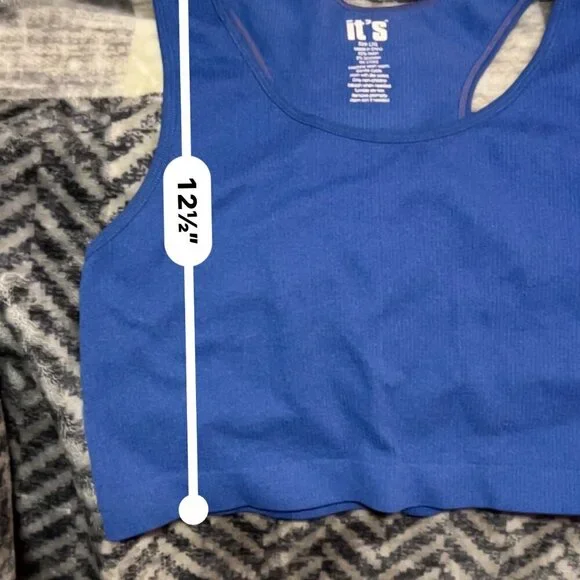 It's Blue Ribbed Sports Bra - L - Picture 6 of 6